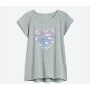 Runway Girls Gray Flutter Sleeve Active Top Size M 8/10